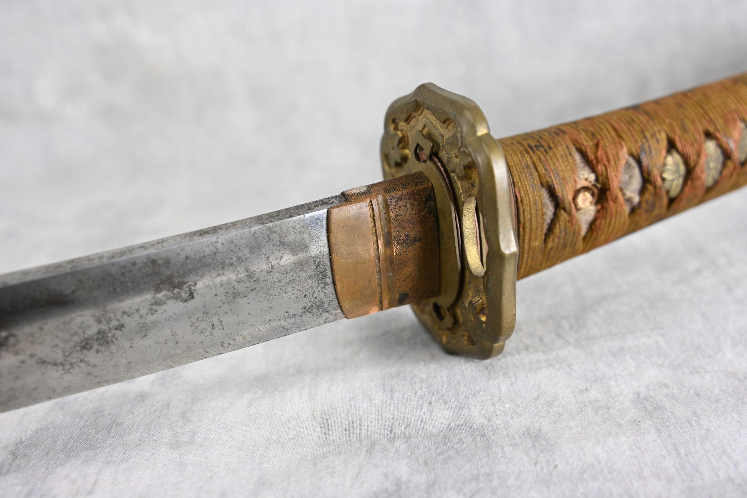 WWII Japanese Army Officer Sword Machine Made Signed Tang With Scabbard-img-7