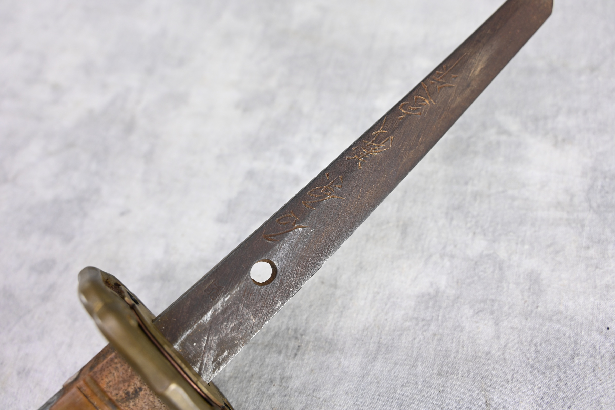 WWII Japanese Army Officer Sword Machine Made Signed Tang With Scabbard-img-9