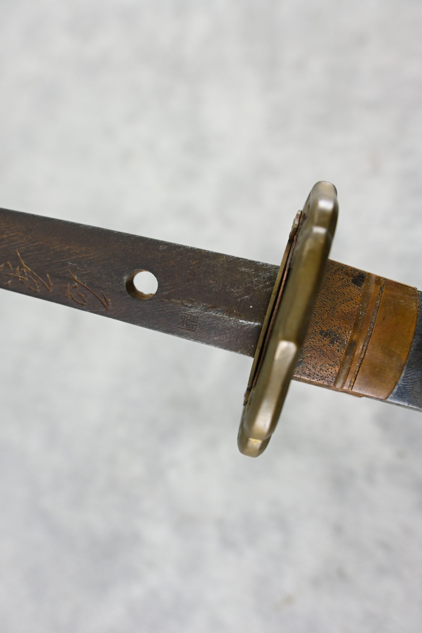 WWII Japanese Army Officer Sword Machine Made Signed Tang With Scabbard-img-11